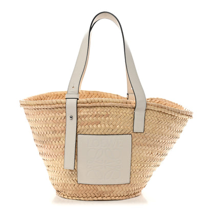 Loewe Raffia Small Basket Tote Bag Natural White 1 of 10