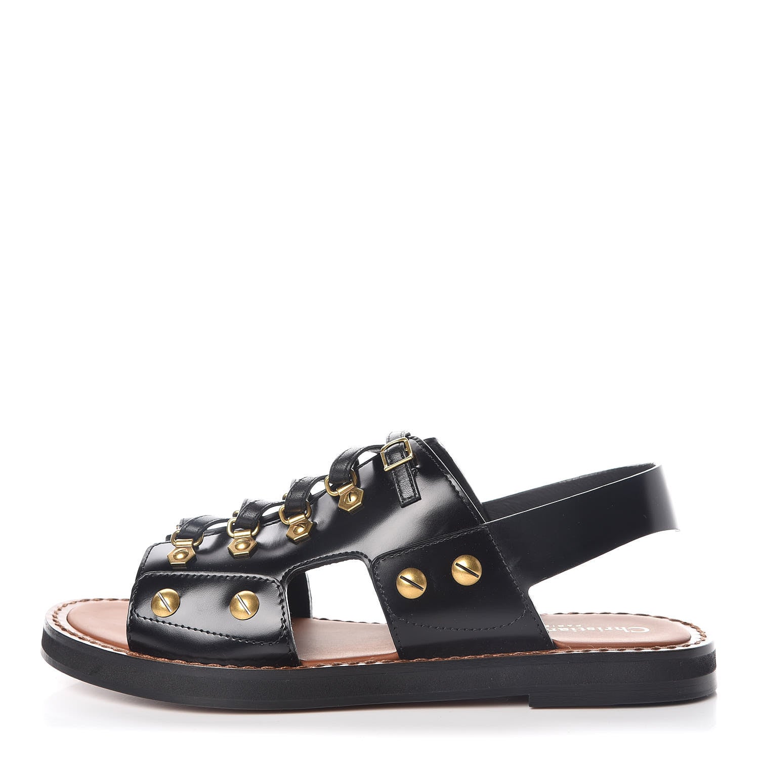 Christian Dior Calfskin Wildior Sandal 38 Black 1 of 9
