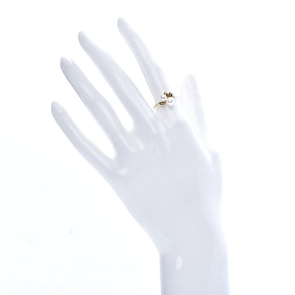 Mikimoto 18K Yellow Gold Diamond Pearl Cluster Ring 52 6 2 of 5