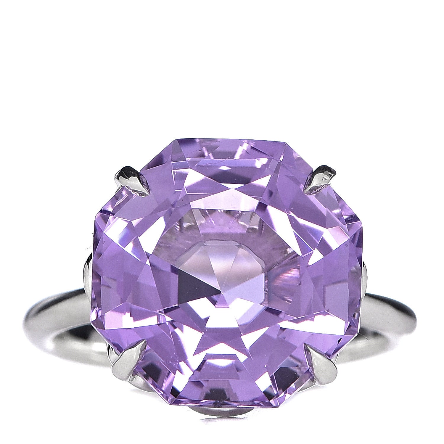 Tiffany Sterling Silver Amethyst Round Sparklers Cocktail Ring 52 6 1 of 6