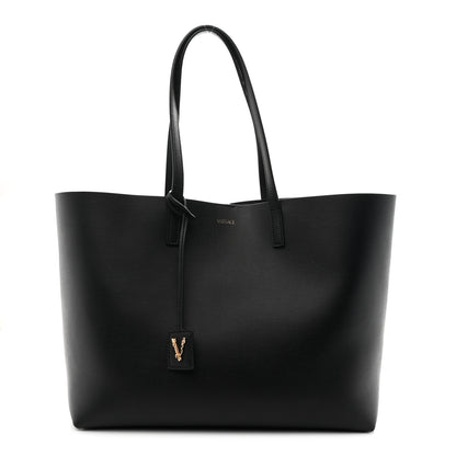 Versace Calfskin Virtus Tote Black 1 of 10