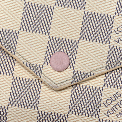 Louis Vuitton Damier Azur Victorine Wallet Rose Ballerine 12 of 13