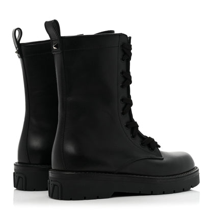 Valentino Garavani Calfskin XCombat 20/40mm Boots 37 Black 4 of 8