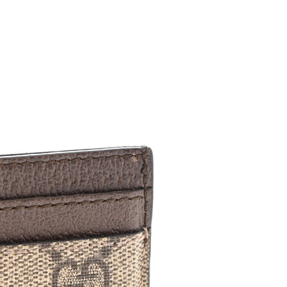Gucci GG Supreme Monogram Textured Dollar Calfskin Ophidia Card Holder Beige Ebony New Acero 8 of 9