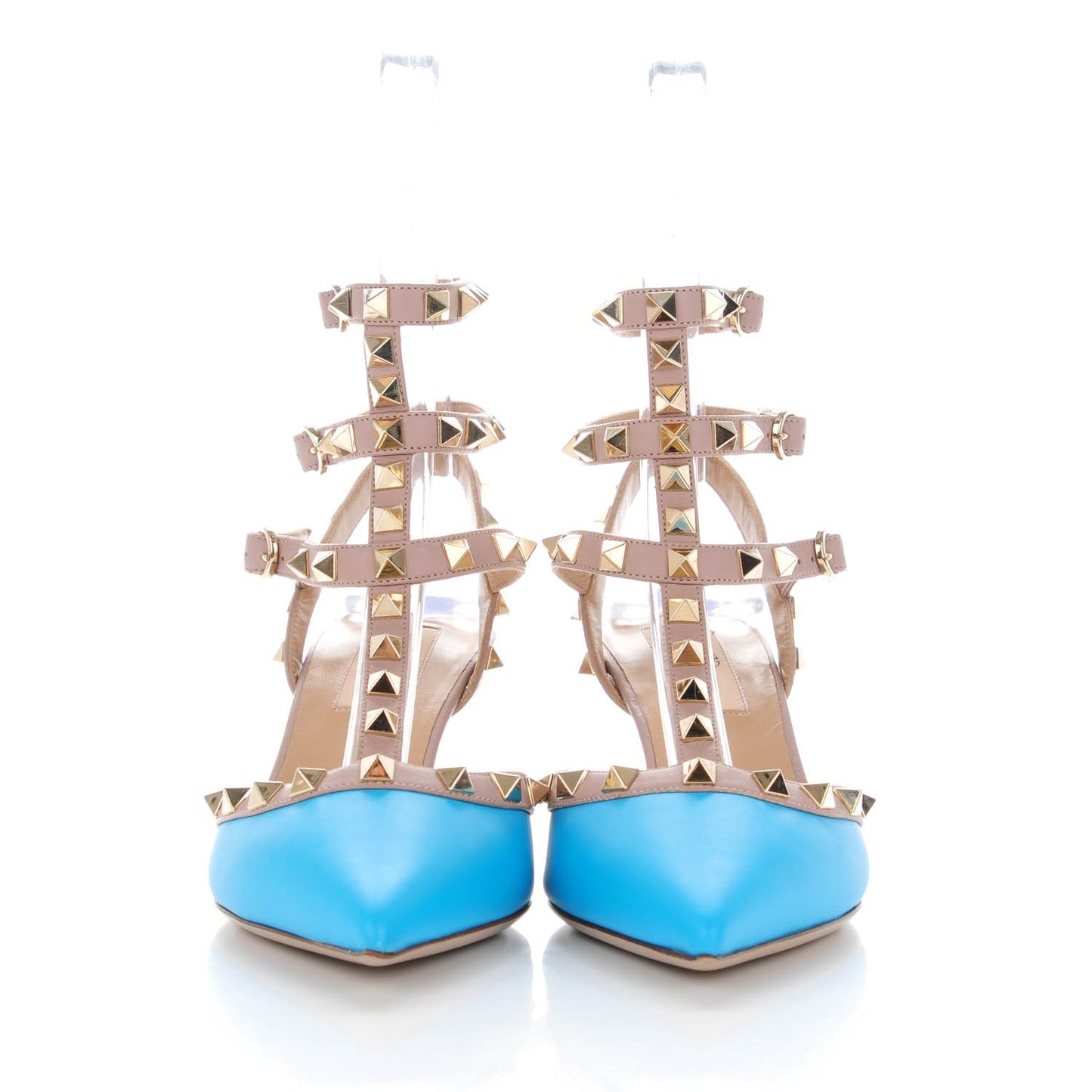 Nappa Rockstud Ankle Strap 65mm Pumps 35.5 Parrot Poudre