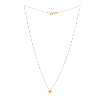 Tiffany 18K Yellow Gold Diamond Fleur de Lis Pendant Necklace 3 of 6