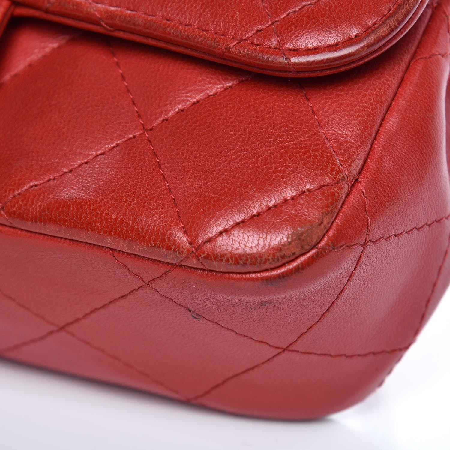 Chanel Lambskin Quilted Extra Mini V For Victory Flap Red 9 of 18