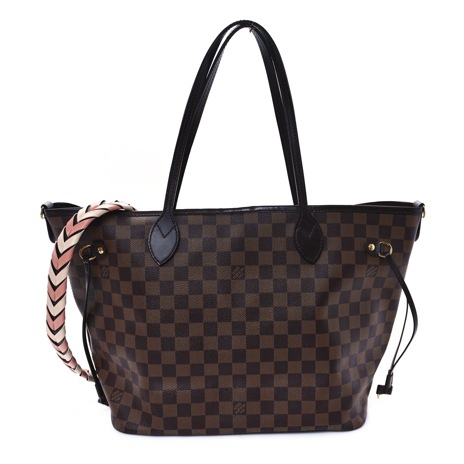Louis Vuitton Damier Ebene Braided Neverfull MM Pink 1 of 13