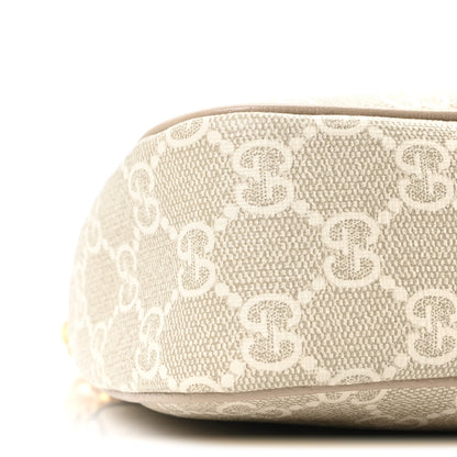Gucci GG Supreme Monogram Textured Dollar Calfskin Web Small Ophidia GG Handbag Beige Mystic White Oatmeal 8 of 10