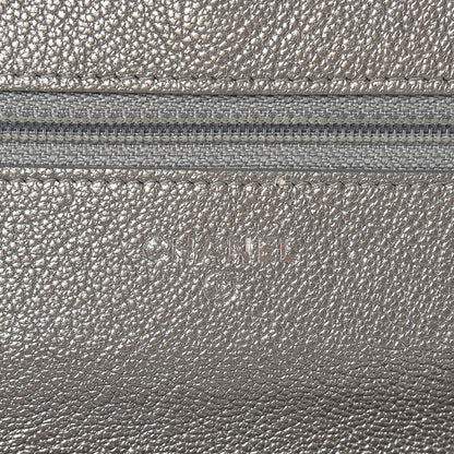 Chanel Metallic Goatskin Wallet On Chain WOC Silver 8 of 11