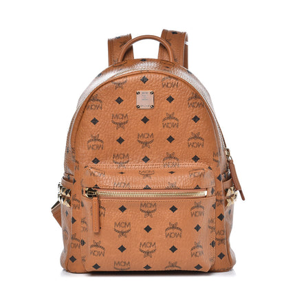 MCM Visetos Small Side Stud Stark Backpack Cognac 1 of 12