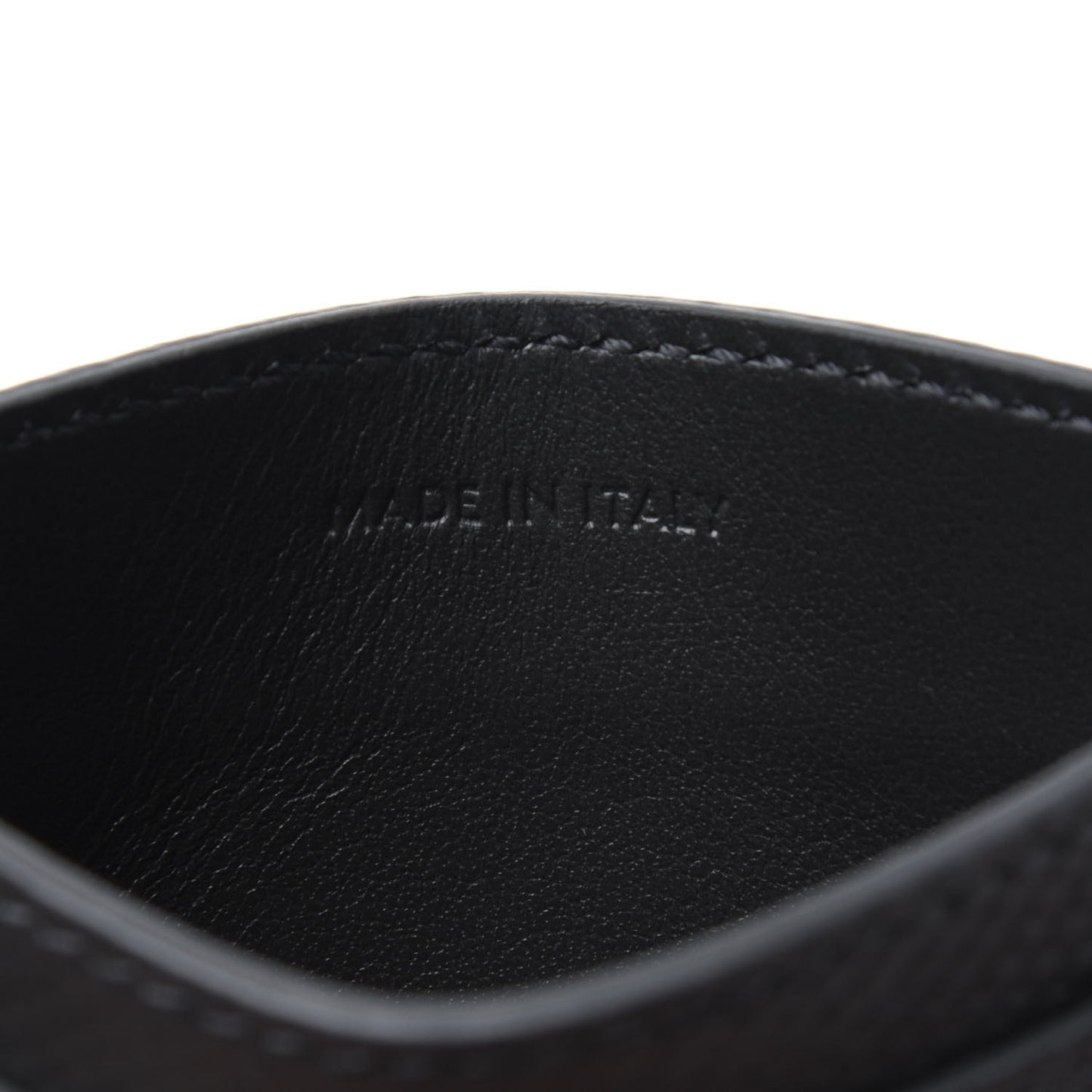 Grained Calfskin Card Holder Grey