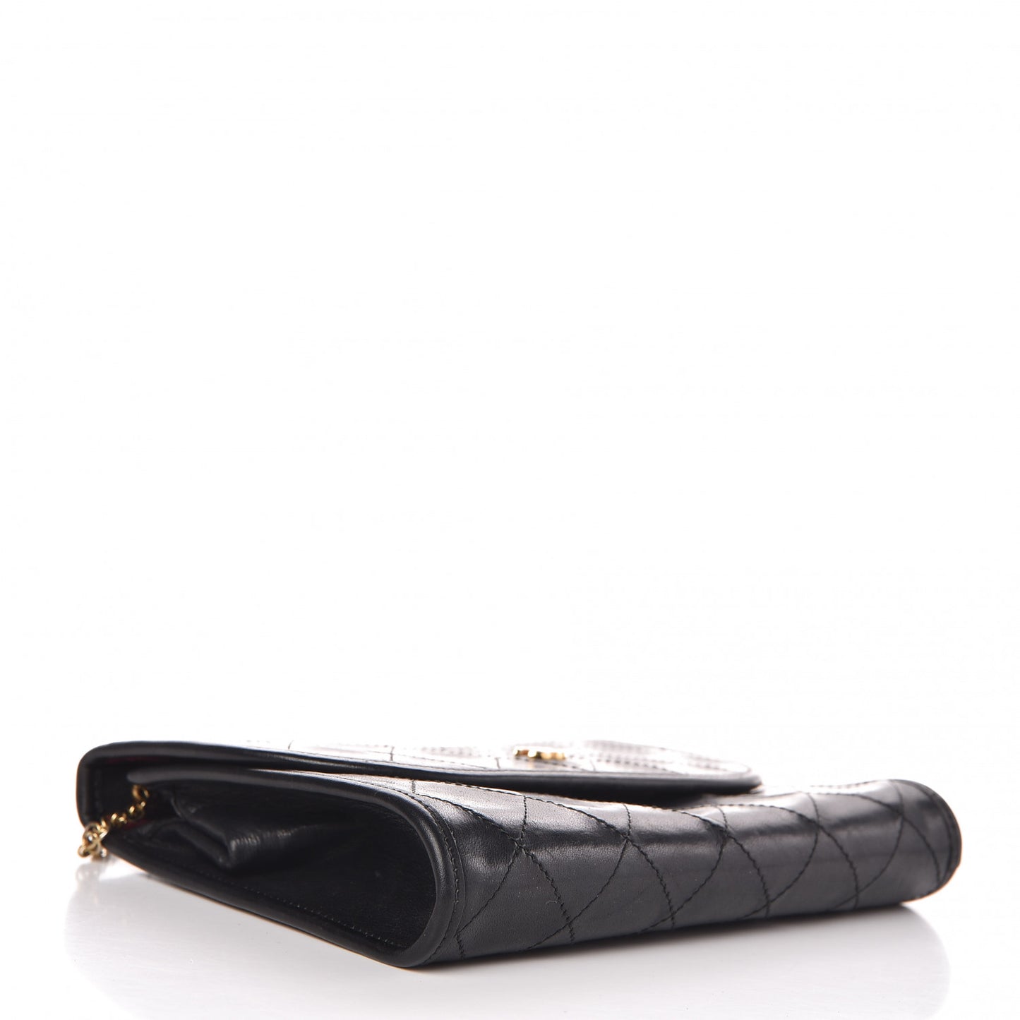 Lambskin Stitched Mini Evening Flap Black