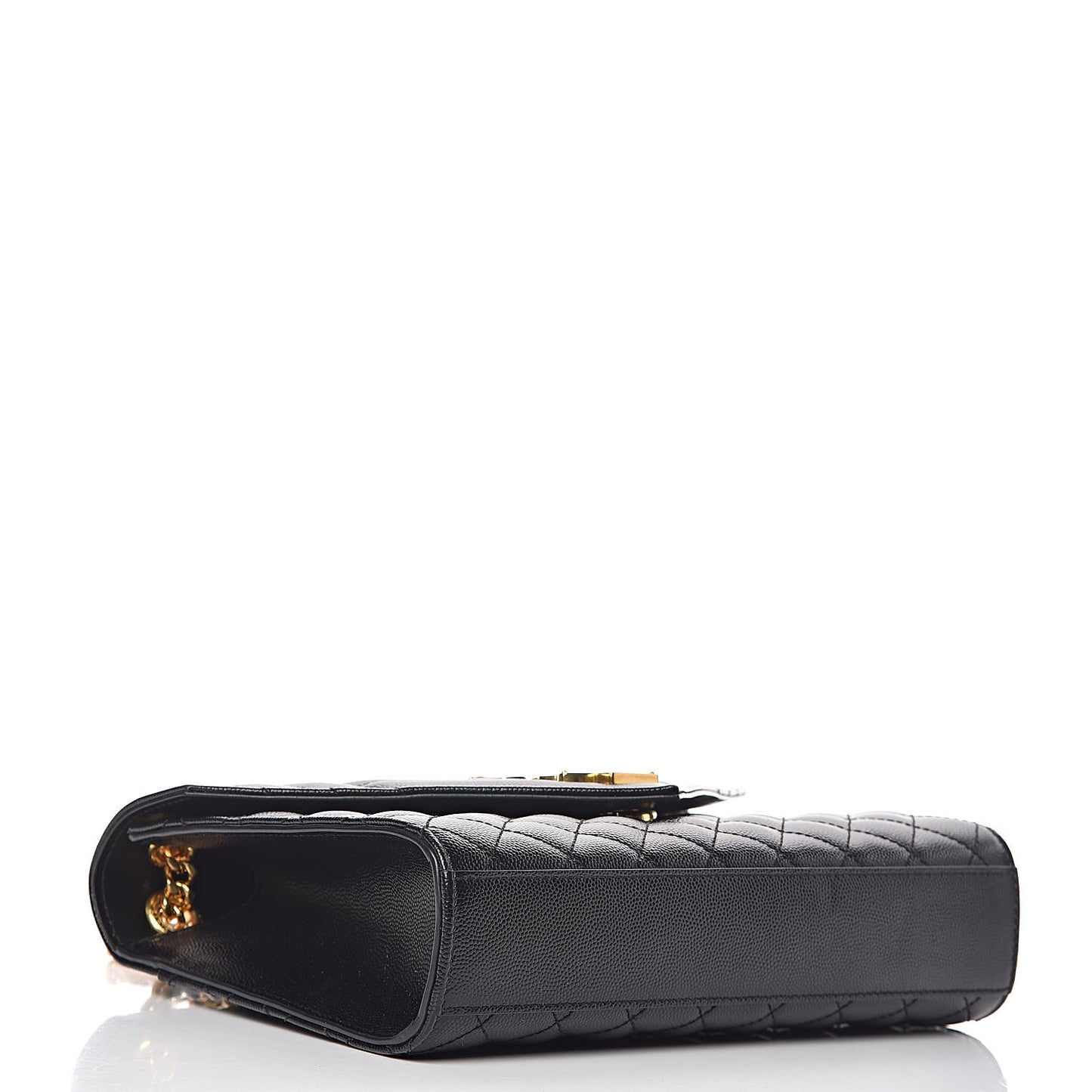 Grain De Poudre Textured Mixed Matelasse Triquilt Medium Monogram Satchel Black