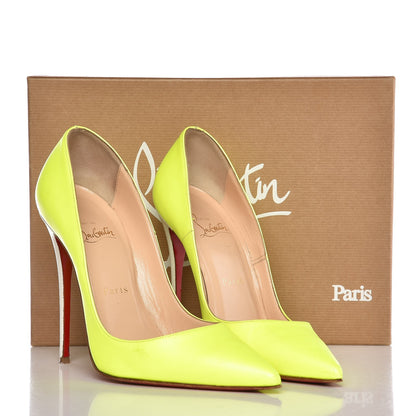 Christian Louboutin Fluo Mat Jazz Calf So Kate 120 Pumps 38 Jaune White 14 of 14