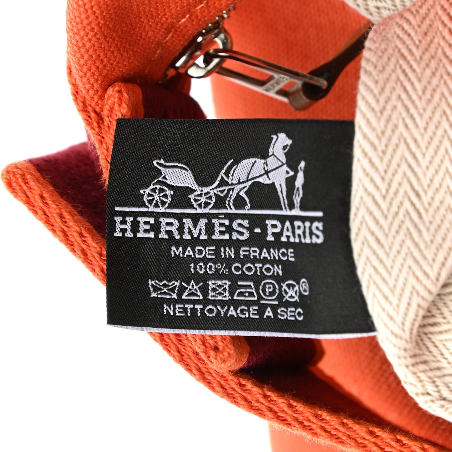 Canvas Large Bride-A-Brac Pouch Orange Feu Burgundy
