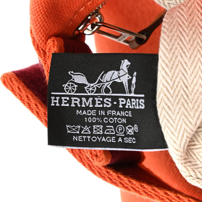 Hermes Canvas Large Bride-A-Brac Pouch Orange Feu Burgundy 6 of 6