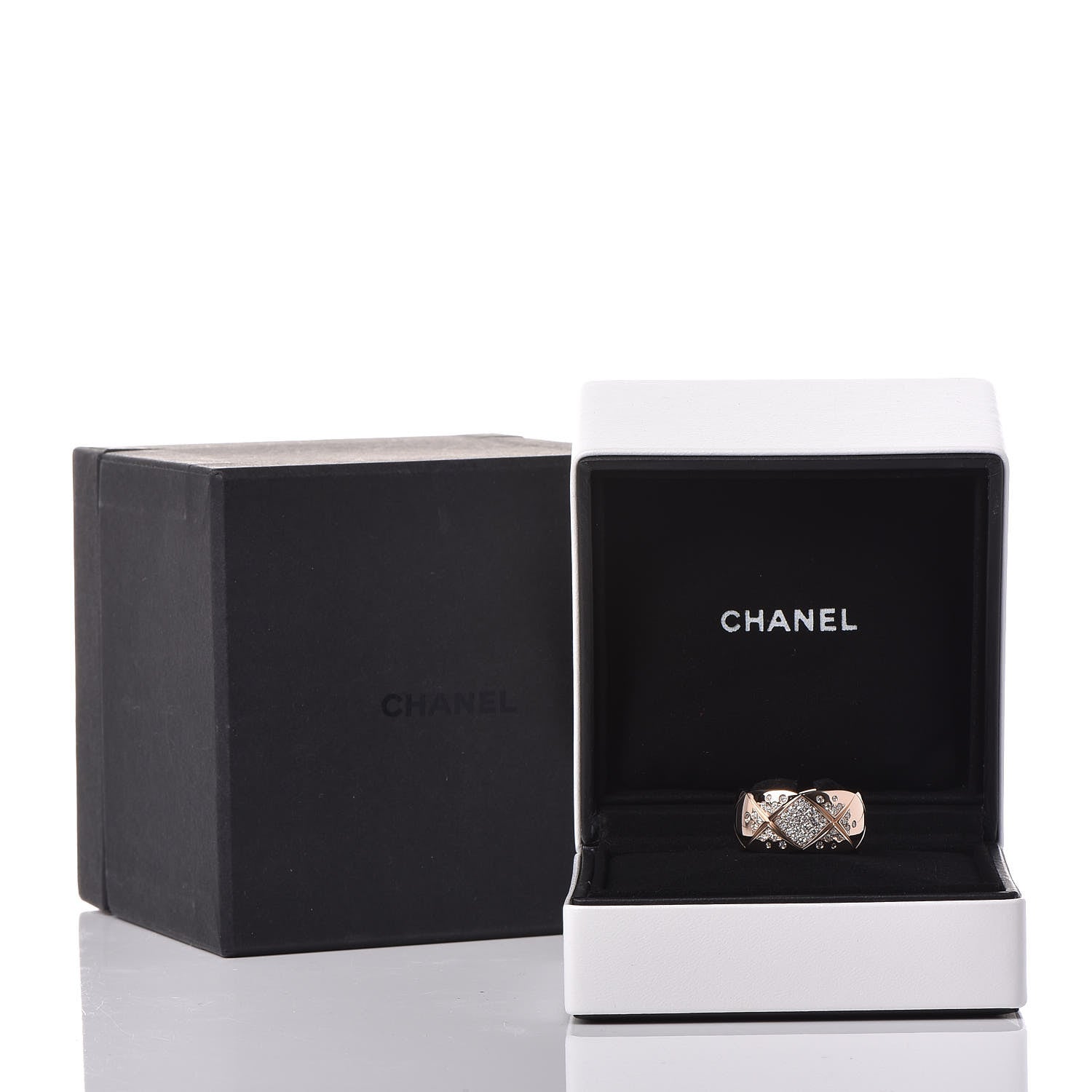 Chanel 18K Beige Gold Diamond Large Coco Crush Ring 54 6.75 8 of 8
