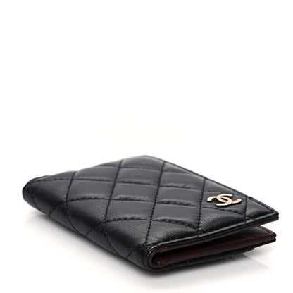 Chanel Lambskin Quilted Card Holder Wallet Black 4 of 9