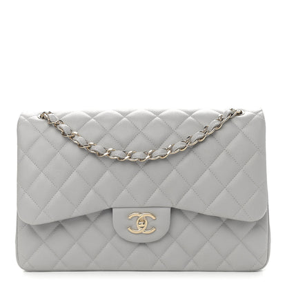 Chanel Caviar Quilted Jumbo Double Flap Grey 1 of 9