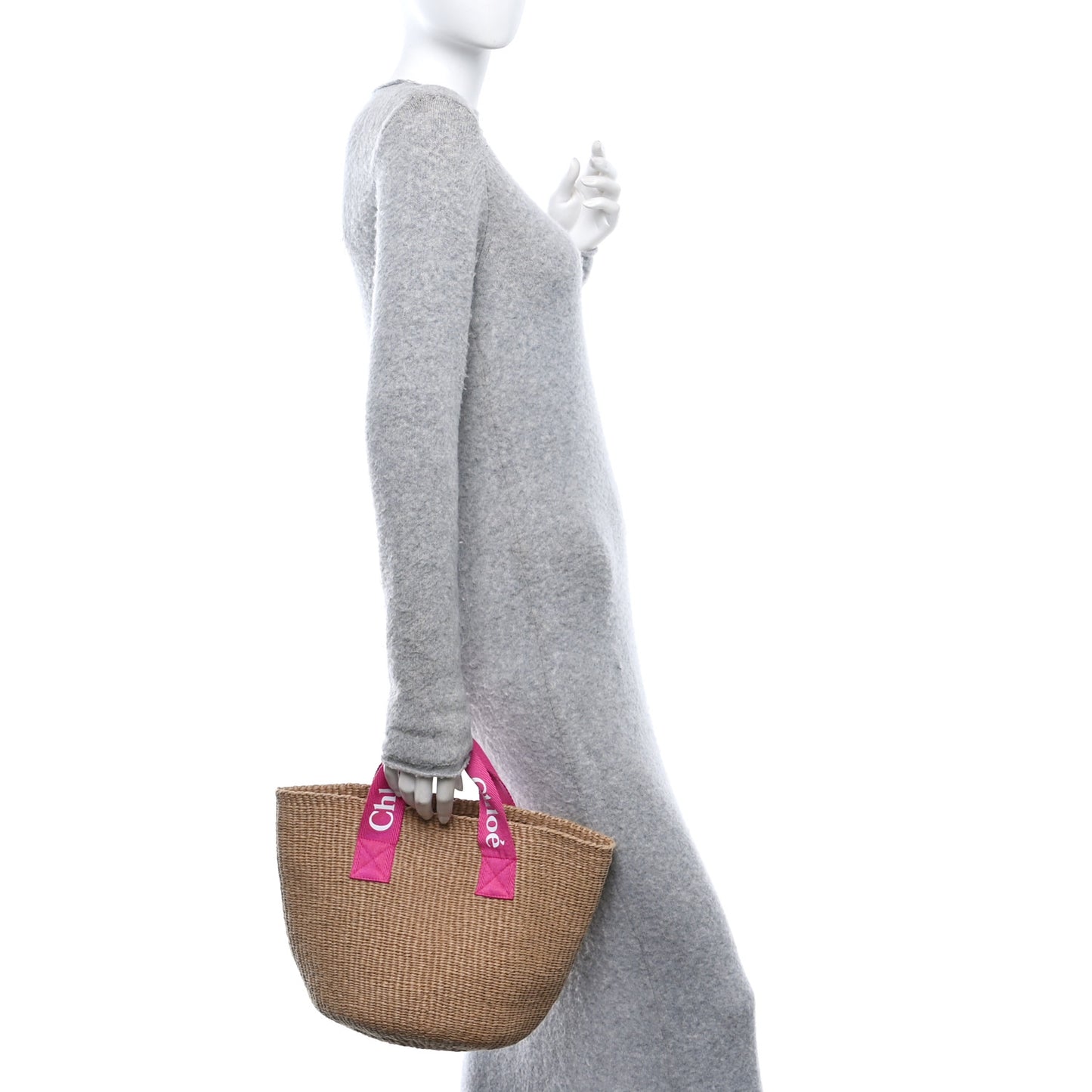 X MIFUKO Raffia Basket Bag Pink