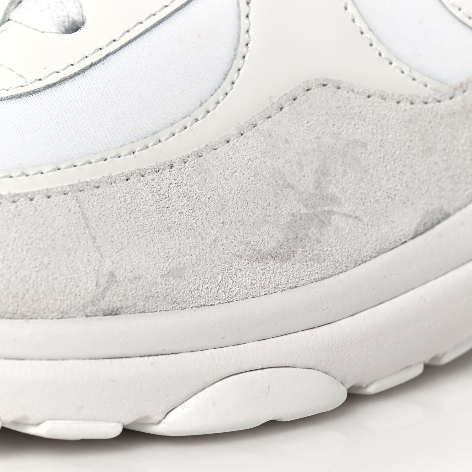 Chanel Suede Calfskin Fabric CC Sneakers 39.5 White 8 of 8