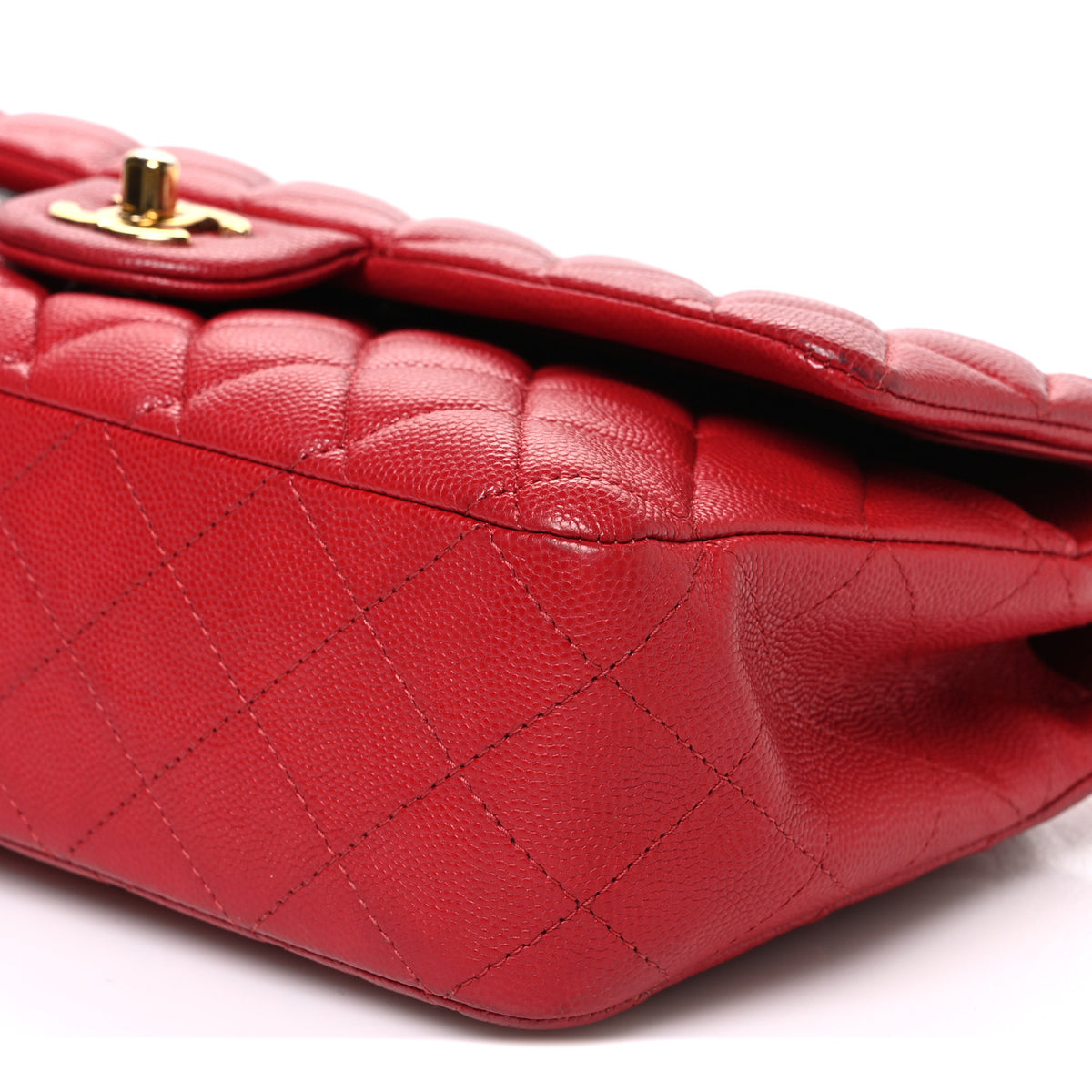 Chanel Caviar Quilted Medium Double Flap Red 10 of 11
