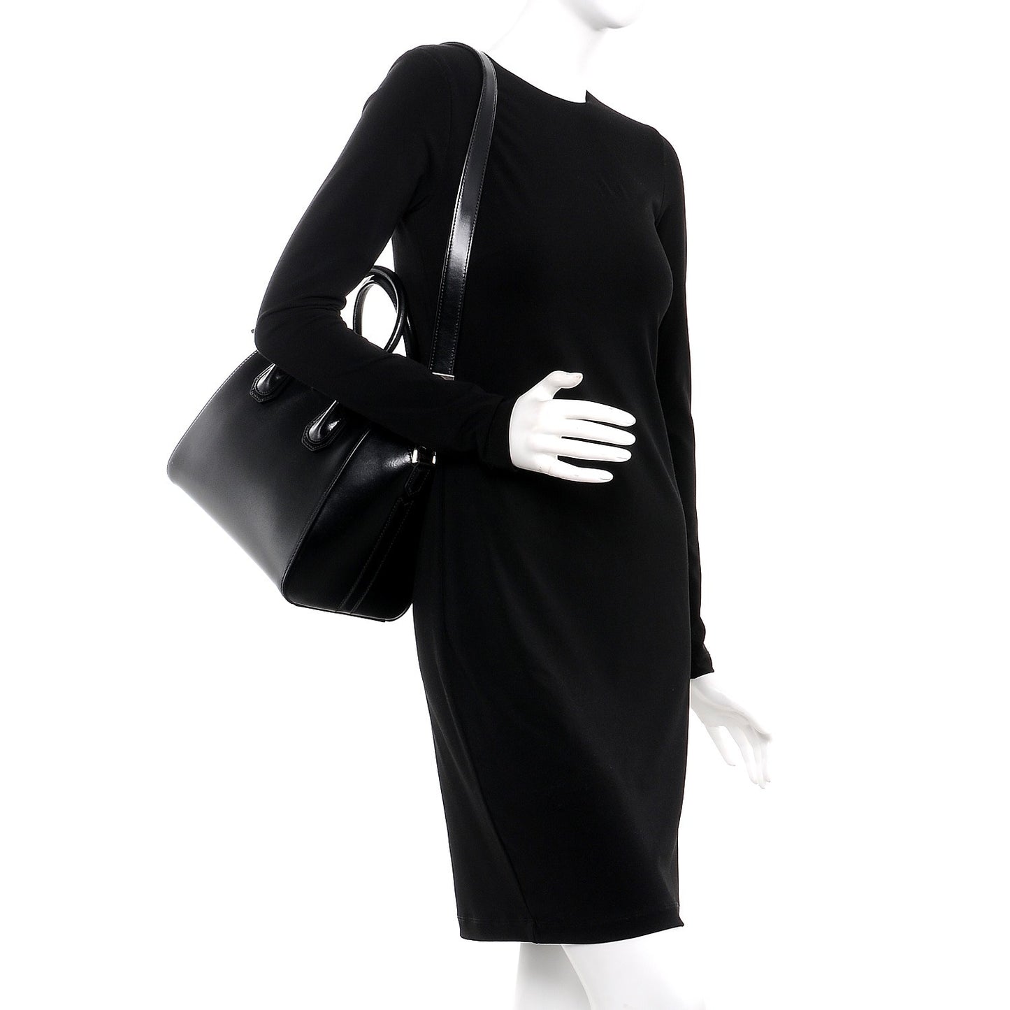 Shiny Lord Calfskin Small Antigona Black