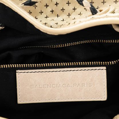 Balenciaga Agneau Arena Laser Cut Cross Classic Gold Hardware Medium Pampille Praline 6 of 7