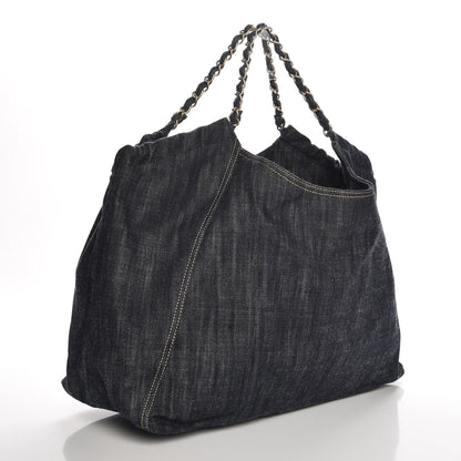 Chanel Denim XL Coco Cabas Tote Dark Blue 3 of 8