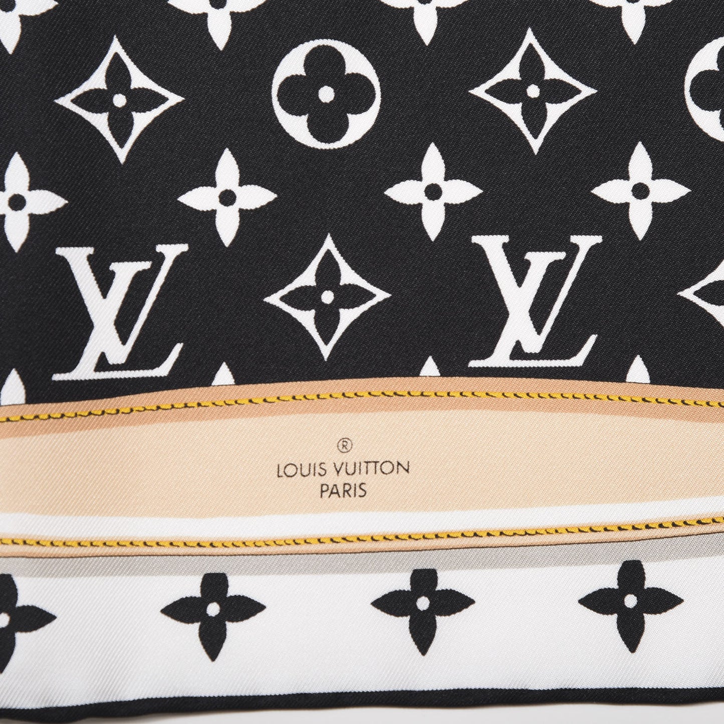Silk Monogram Confidential Square Scarf Black
