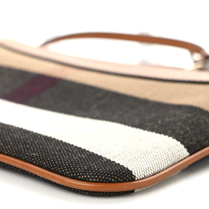 Burberry Mega Check Peyton Crossbody Clutch Bag Saddle Brown 7 of 7