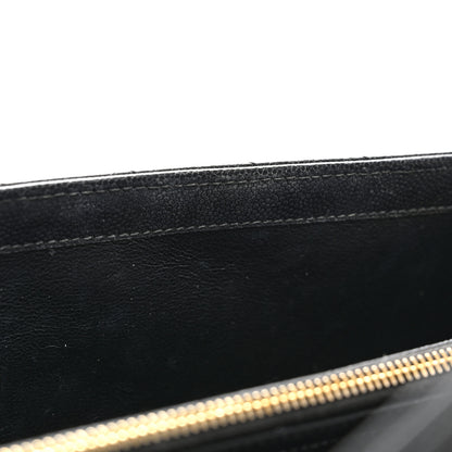 Saint Laurent Grain De Poudre Mixed Matelasse Triquilt Monogram Chain Wallet Black 10 of 10