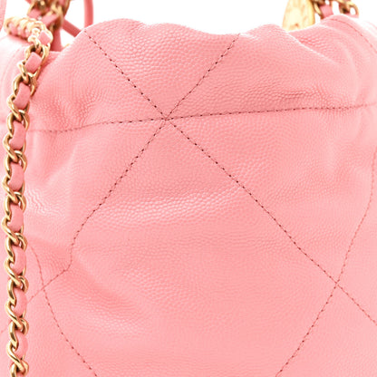 Chanel Shiny Caviar Quilted Mini Chanel 22 Coral 8 of 10