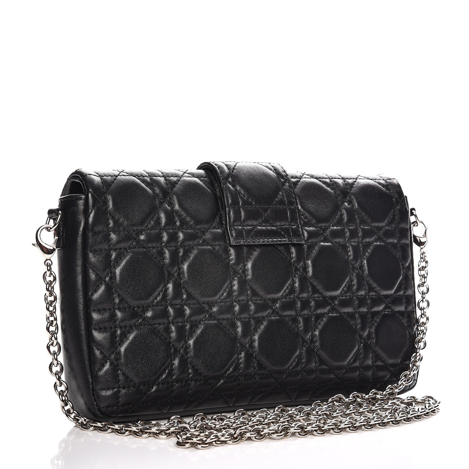 Christian Dior Lambskin Cannage New Lock Pouch Black 3 of 9