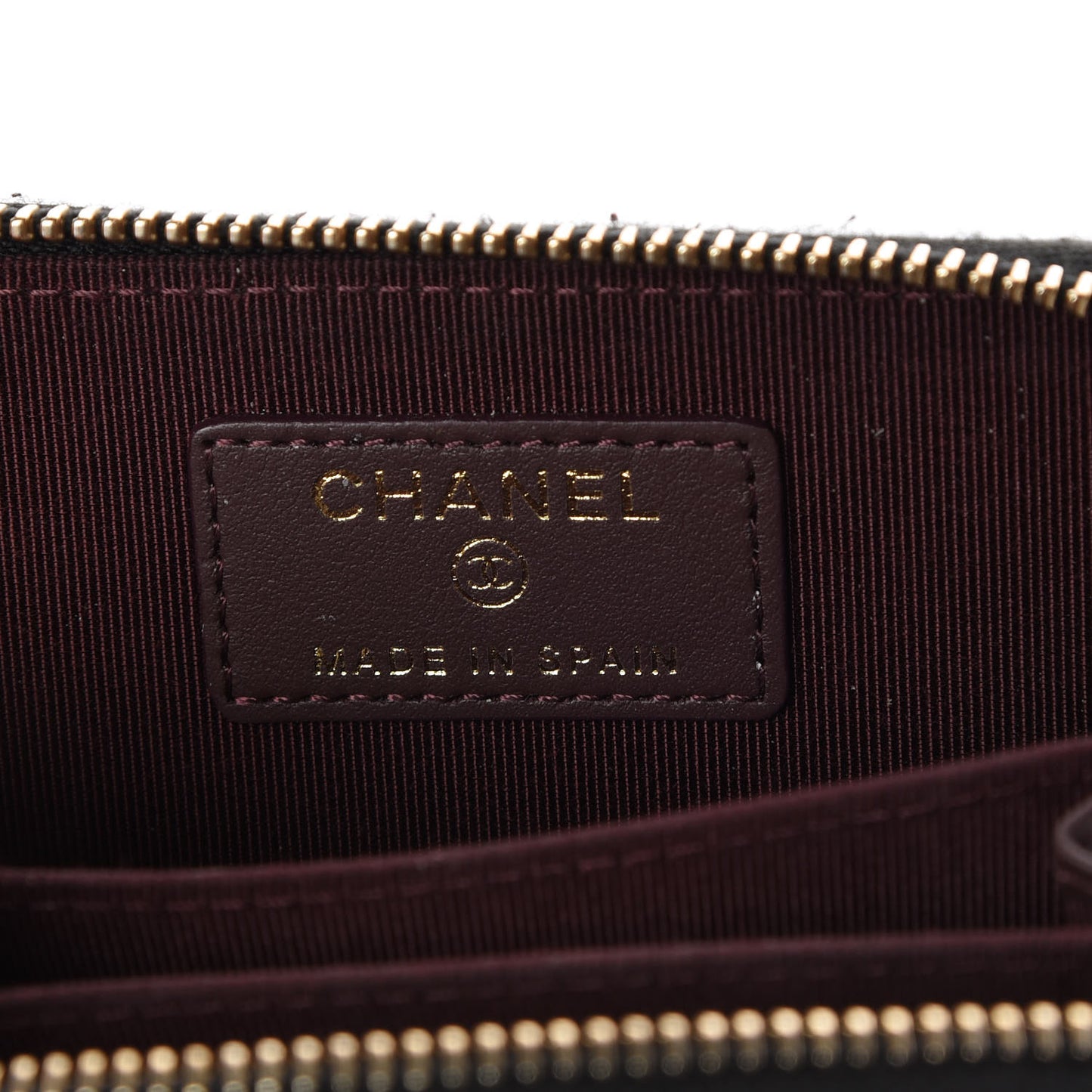Caviar Quilted Zip Coin Purse Black