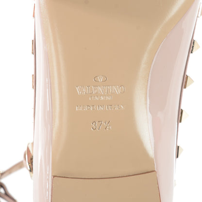Valentino Garavani Patent Rockstud Cage Ballerina Flats 37.5 Poudre 7 of 9