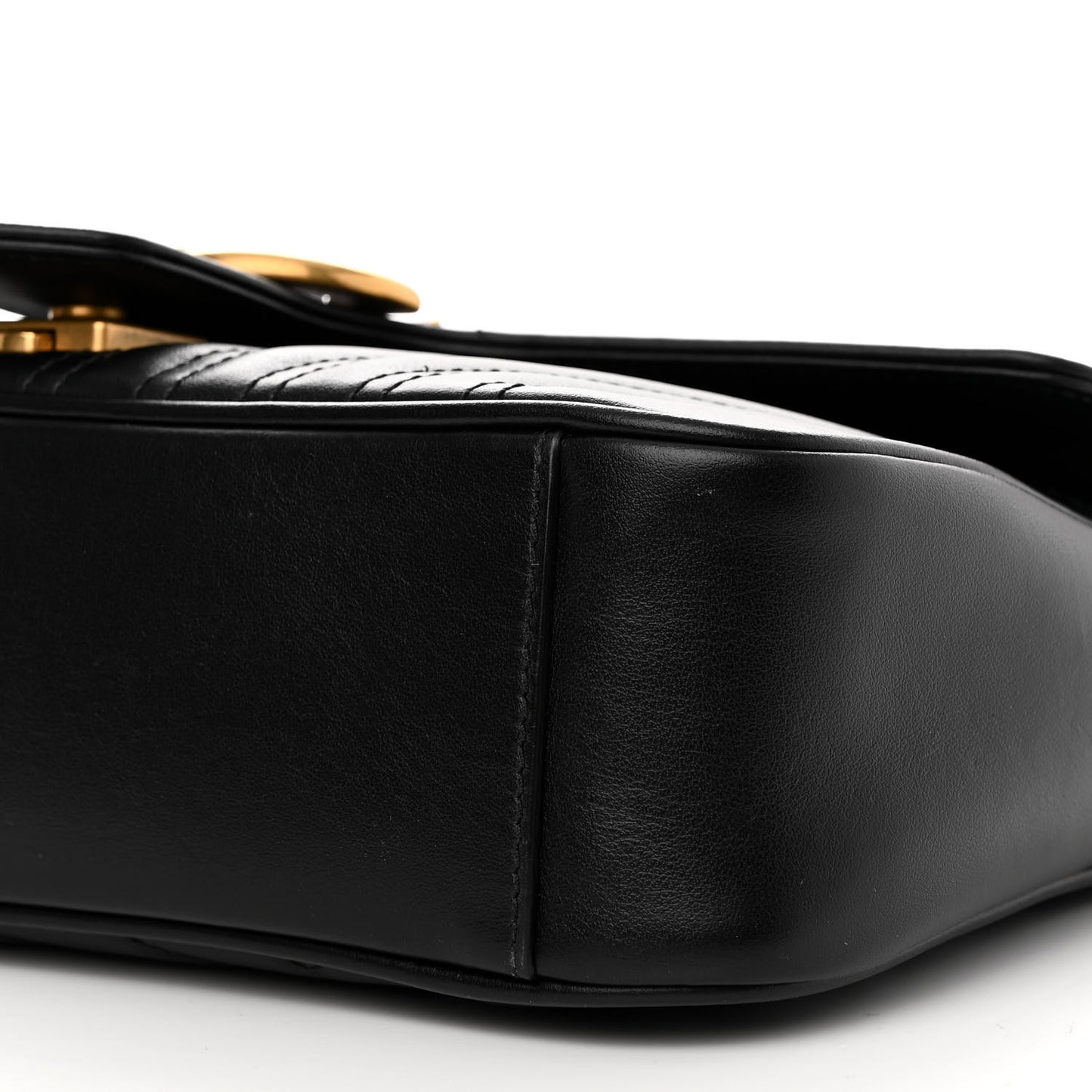 Calfskin Matelasse Small GG Marmont Shoulder Bag Black