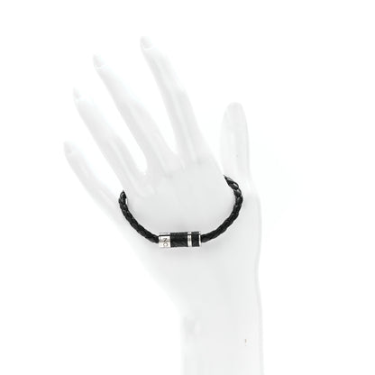 Louis Vuitton Calfskin Monogram Eclipse Braided Bracelet 19 Black 2 of 5