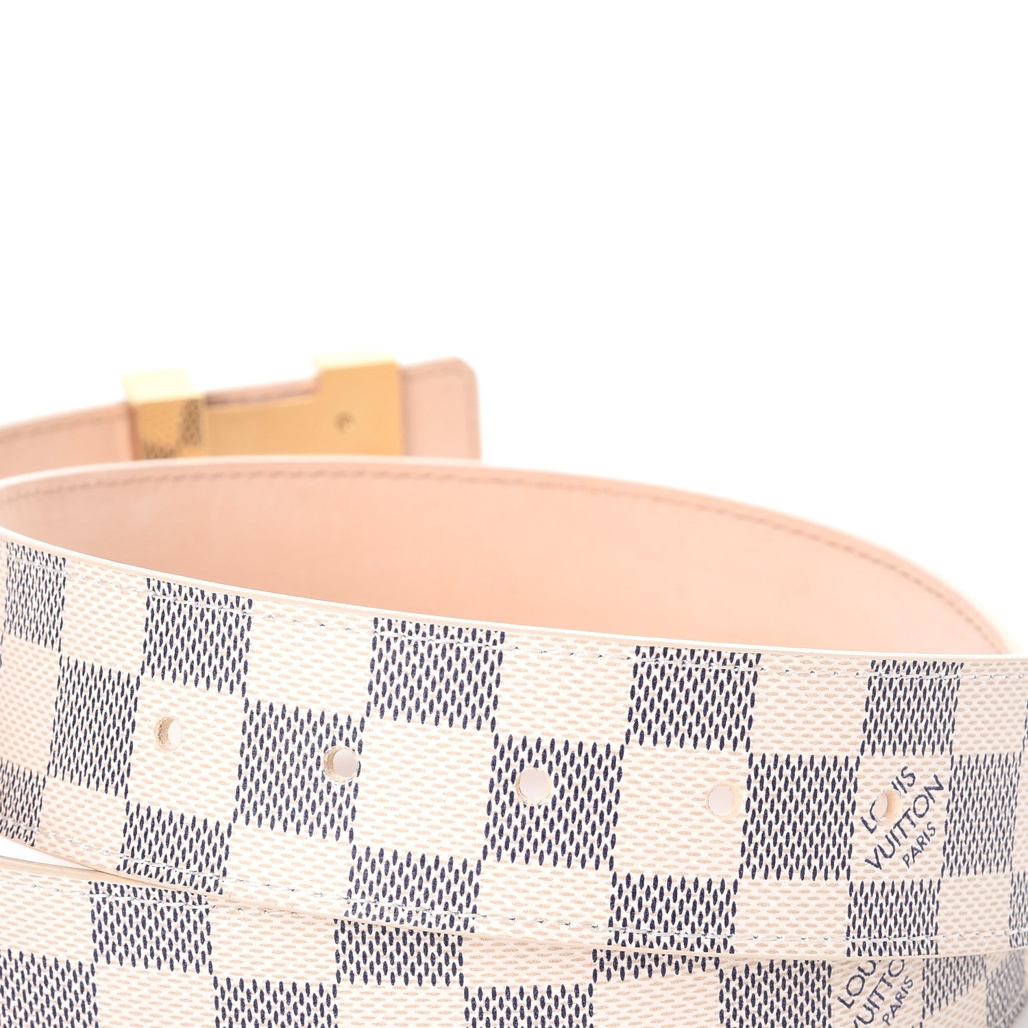 Louis Vuitton Damier Azur LV Initiales Belt 85 34 4 of 9