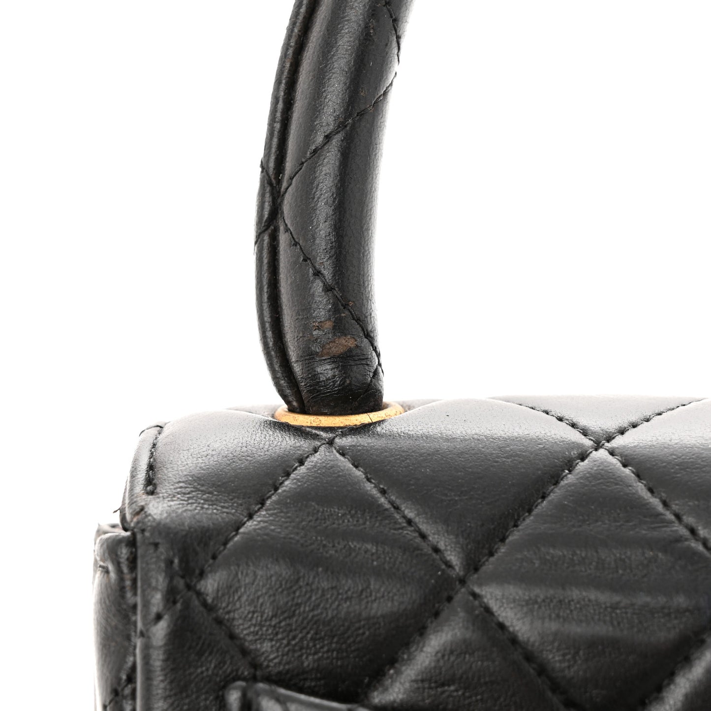 Lambskin Quilted Mini Kelly Flap Bag Black