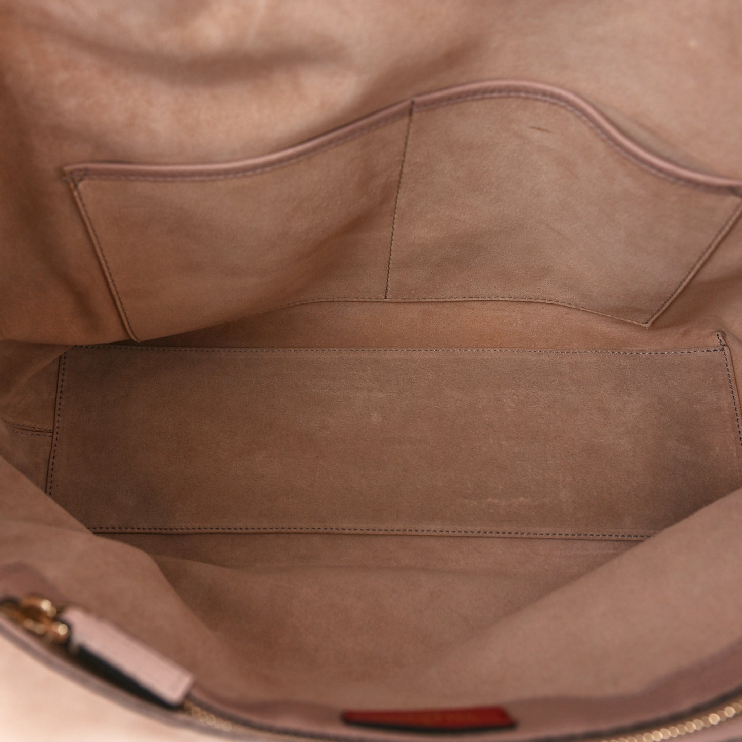 Grained Calfskin Rockstud Shoulder Tote Poudre
