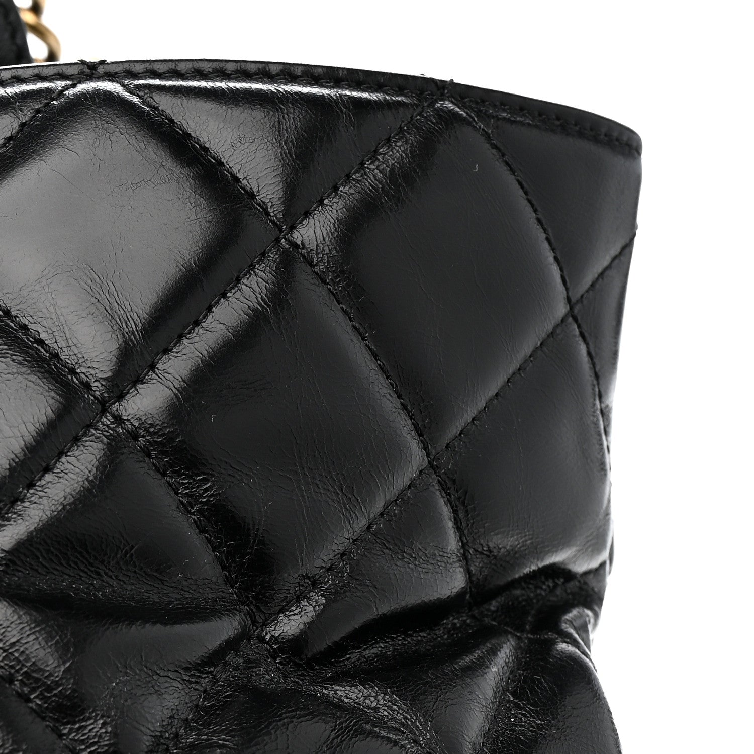 Chanel Glazed Calfskin Quilted Gold Bar Tote Black 13 of 13