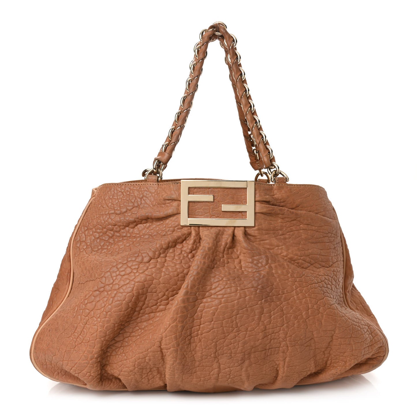 Crinkled Lambskin Mia Tote Camel