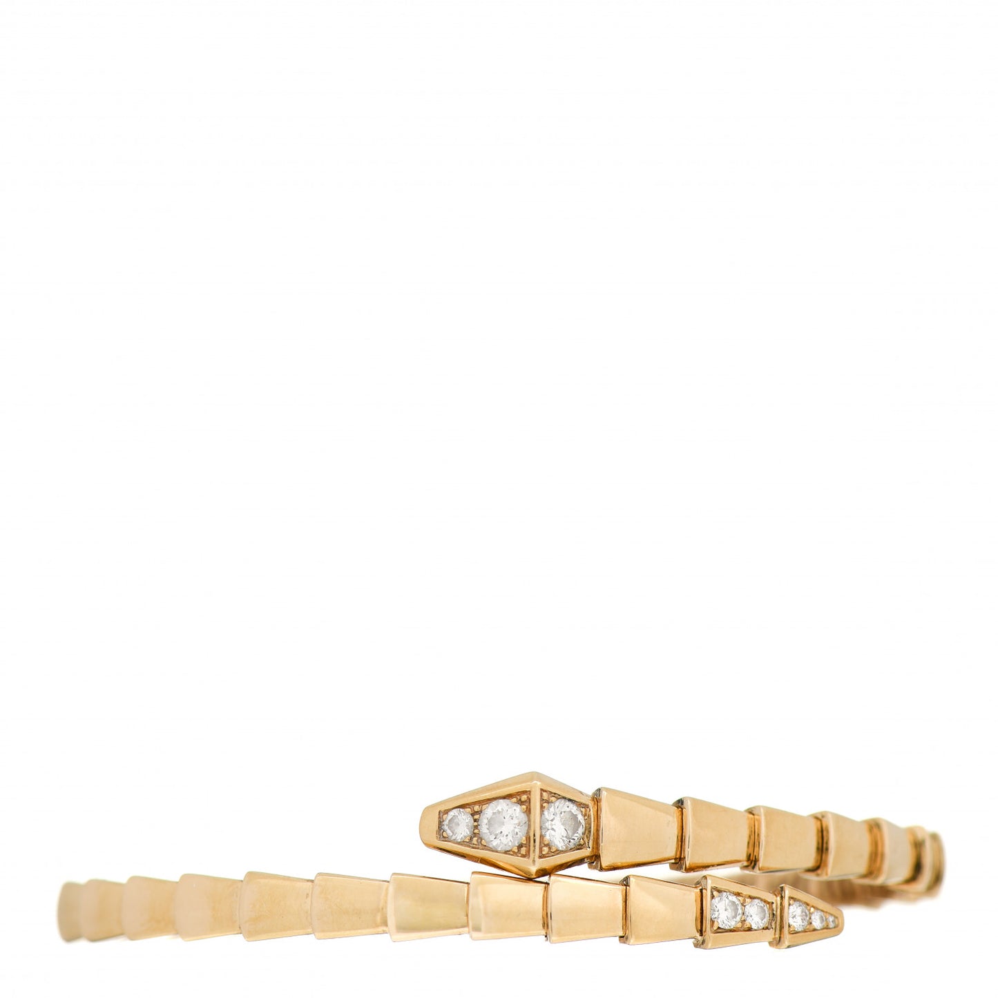18K Yellow Gold Diamond Serpenti Viper Bracelet M