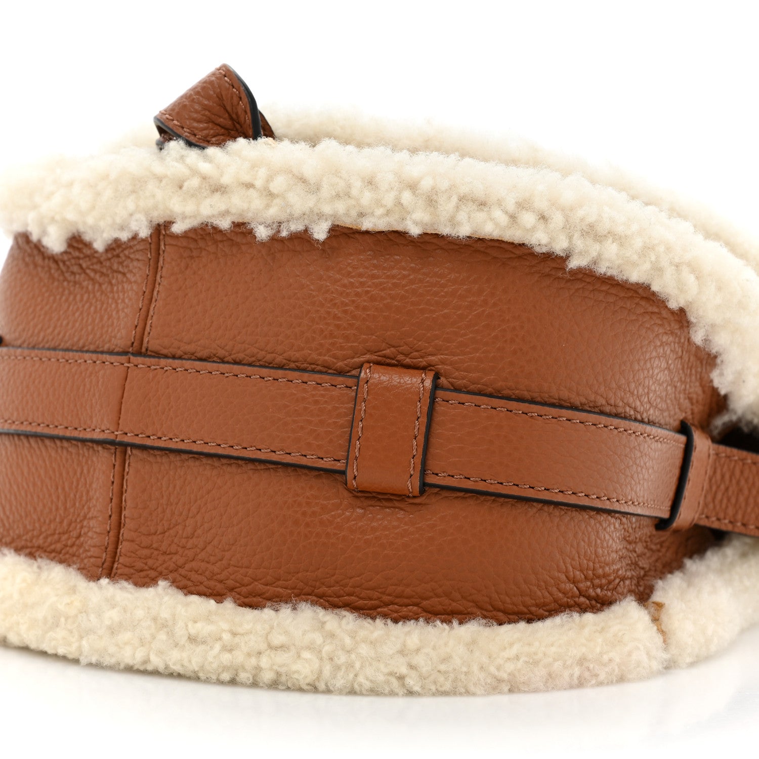 Chloe Calfskin Shearling Small Marcie Saddle Bag Bag Tan 7 of 8