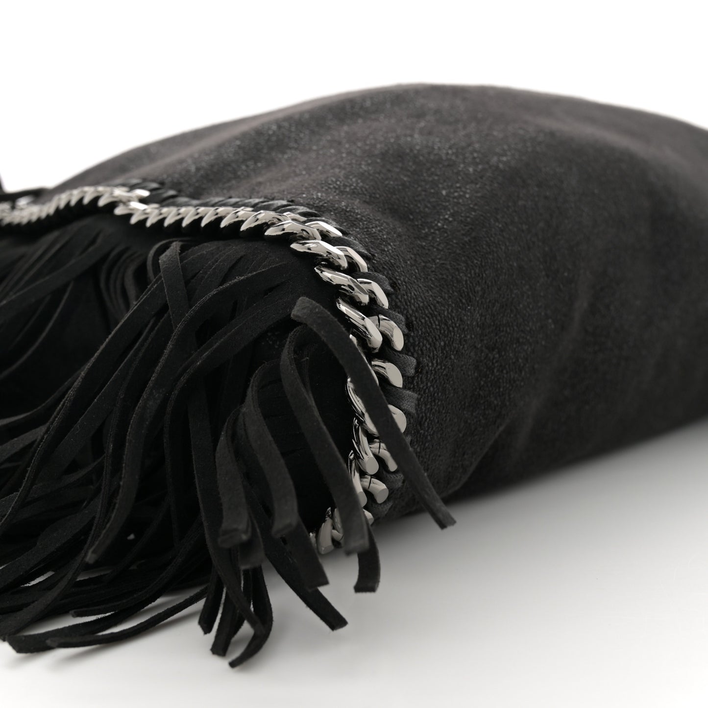 Eco Suede Fringe Falabella Tote Black