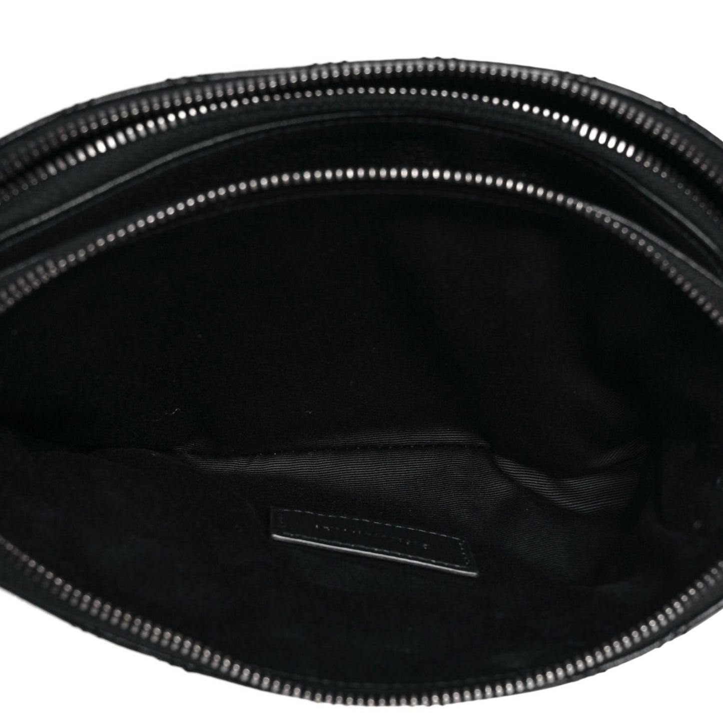 Grained Lambskin Quilted Mini Becky Double Zip Bag Black
