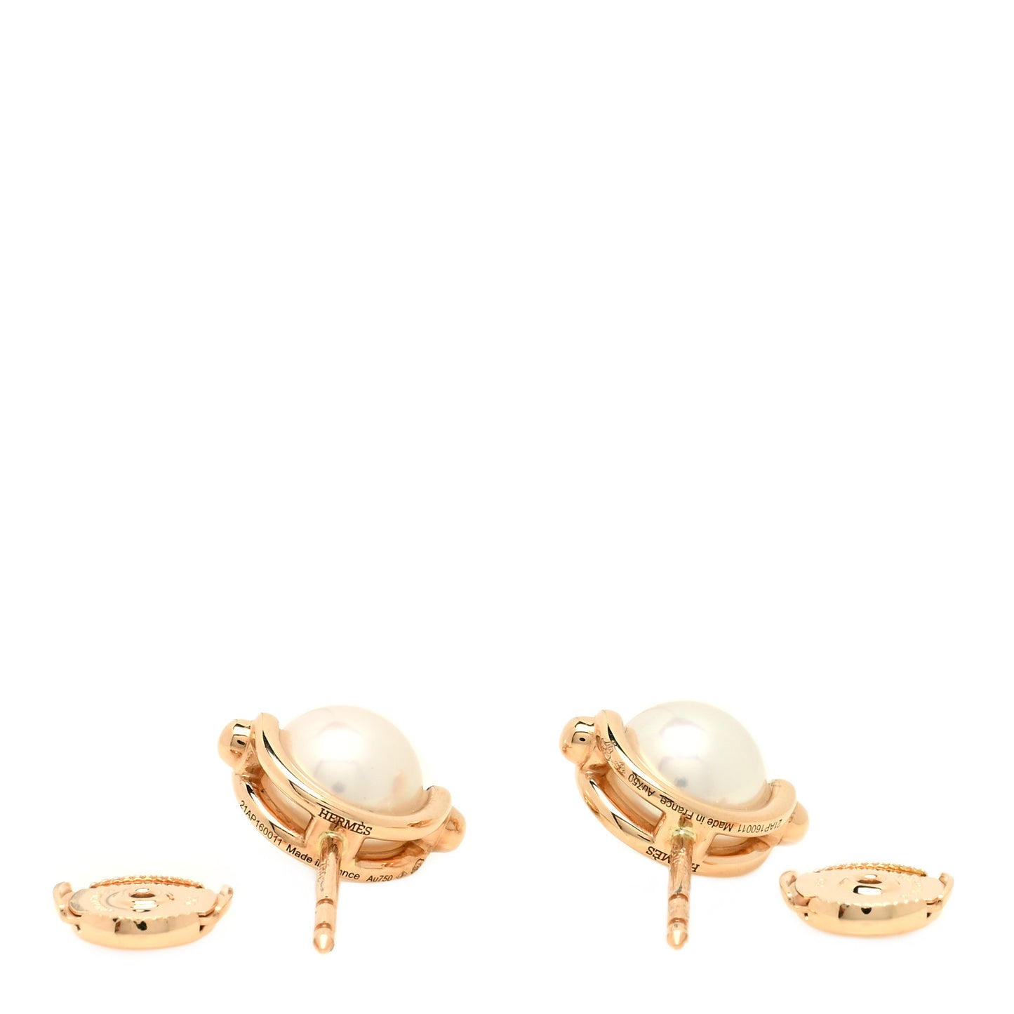 18K Rose Gold Pearl PM Chandra Earrings