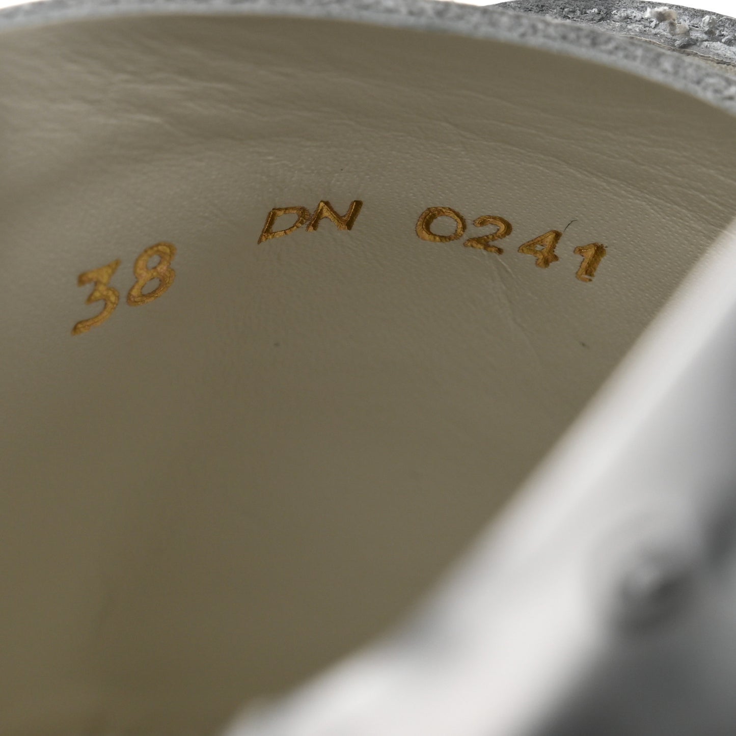 Calfskin Band Logo Womens Urban Street Sneakers 38 Silvery